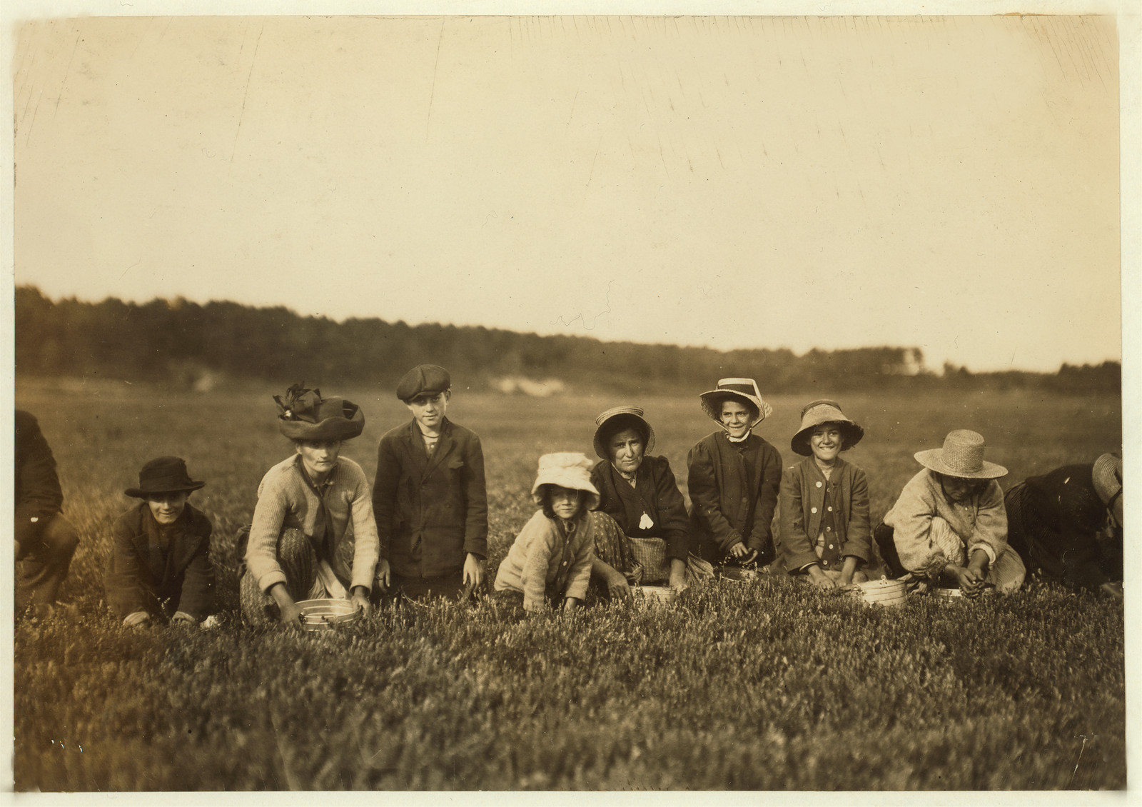 Group of Workers on Smart's Bog. Location: South Carver [vicinity], Massachusetts., 9 1911 — historic image