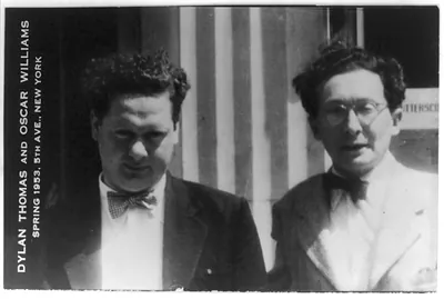 Dylan Thomas and Oscar Williams, Spring 1953, 5th Ave., New York