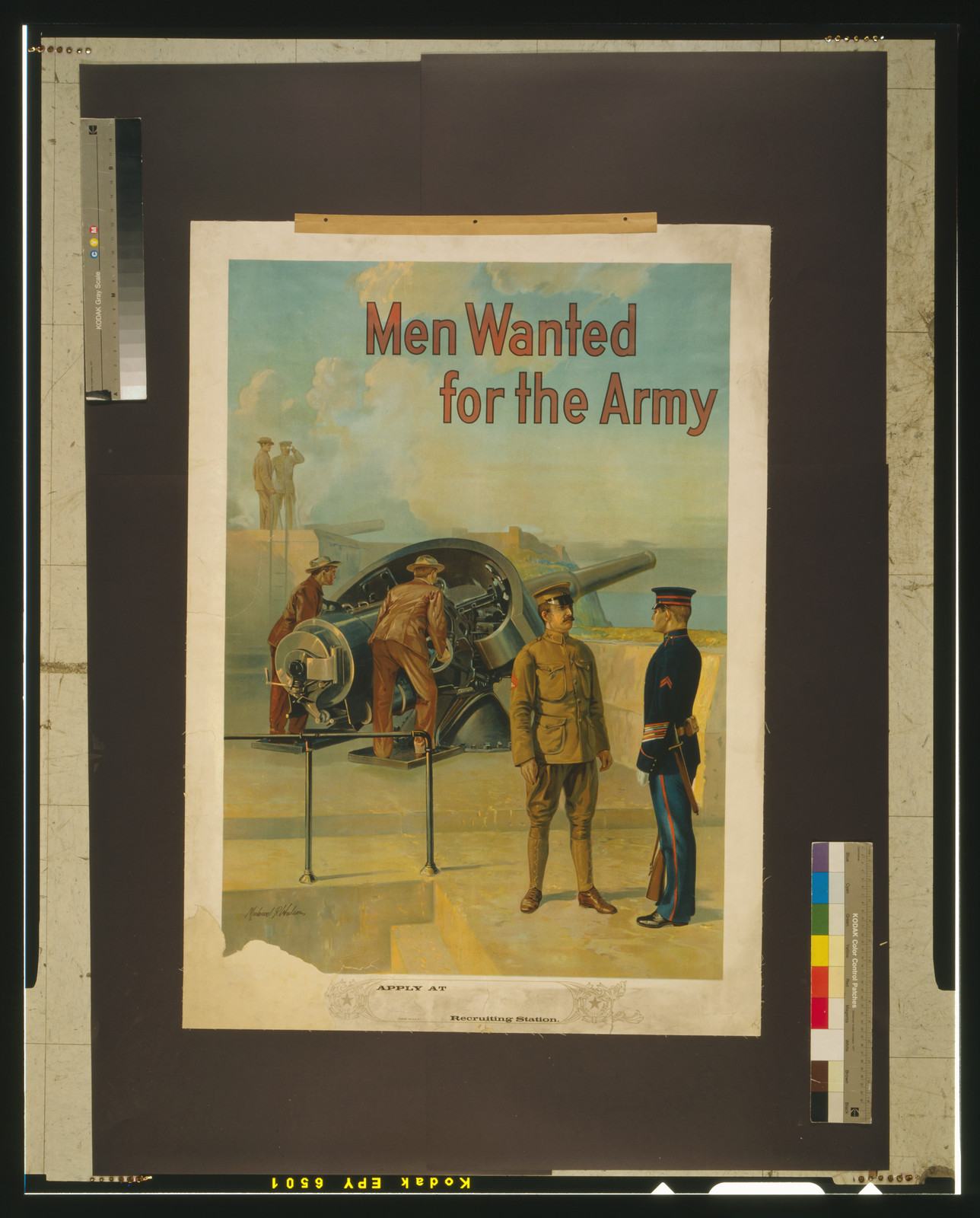 Men wanted for the army / Michael P. Whelan., [between 1910 and 1915] — vintage poster