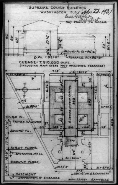 [United States Supreme Court, Washington, D.C. Site plan and elevation]