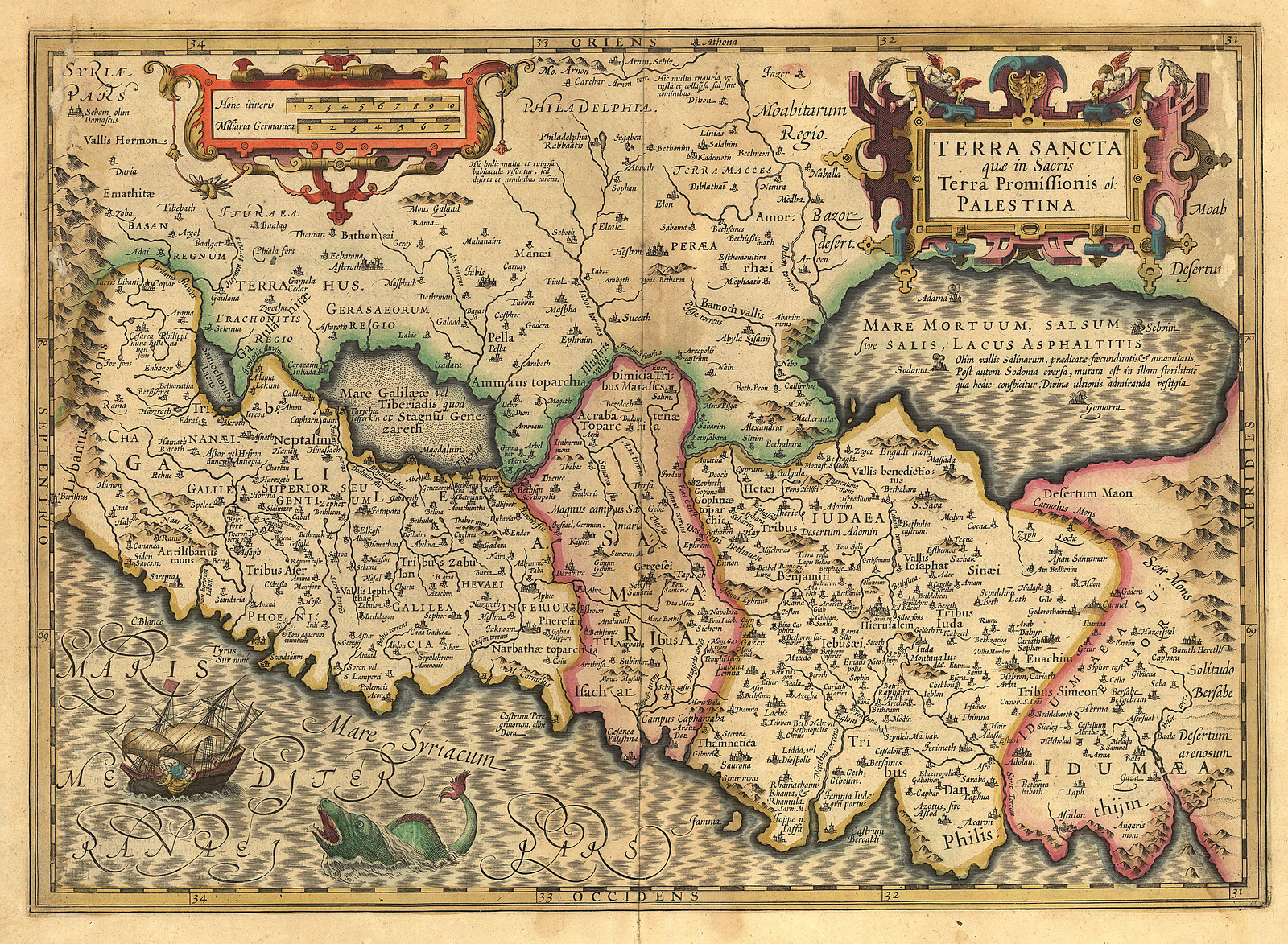Terra Sancta que in Sacris Terra Promissionis sl. Palestina map — antique map
