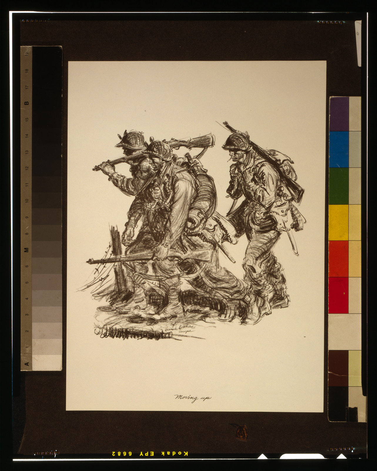 Moving up / Sgt. Howard Brodie, Europe '45., 1962 — antique lithograph