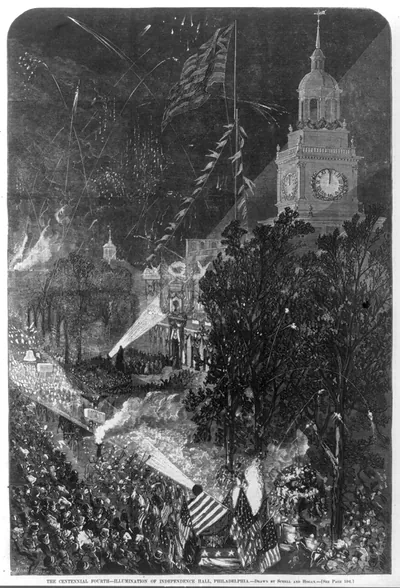 [Illumination of Independence Hall, Philadelphia, during the International Centennial, July 4, 1876]