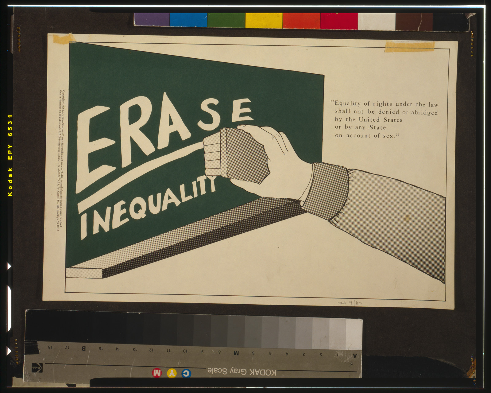 ERAse inequality : equality of rights under the law shall not be denied or abridged by the United States ..., c1978. — vintage poster