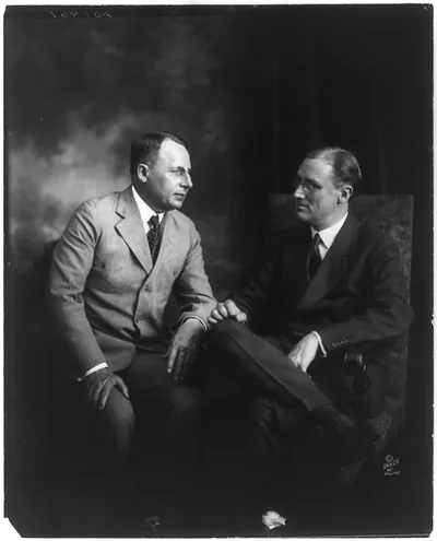 [Franklin D. Roosevelt and Gov. James Cox; both seated, full lgth.]