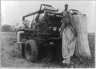 A 1937 model cotton picker in the South. Stoneville, Miss.