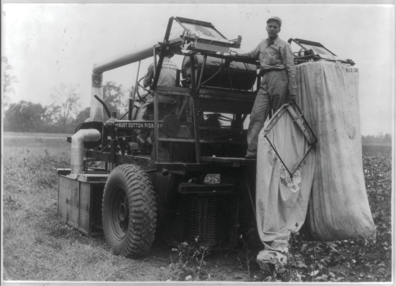 A 1937 model cotton picker in the South. Stoneville, Miss. — historic photograph
