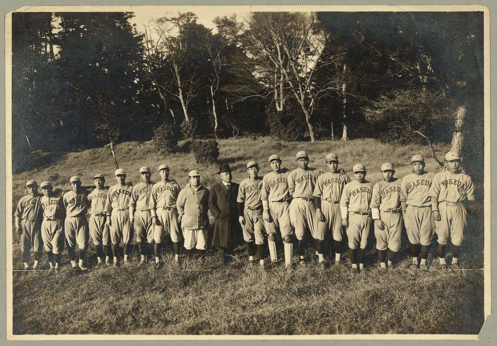 Waseda University baseball team to visit U.S., now in Honolulu, [1911] — historic photograph