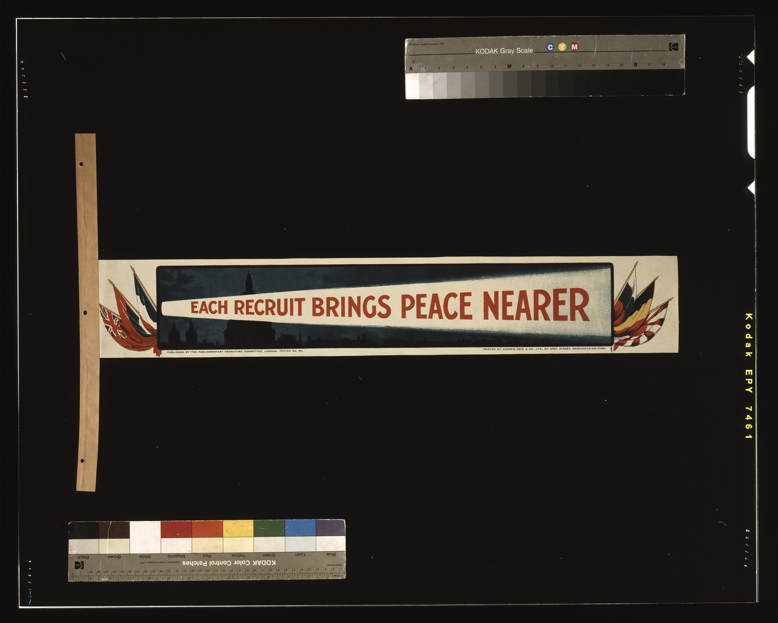 Each recruit brings peace nearer / printed by Andrew Reid & Co., Ltd., 50 Grey Street, Newcastle-on-Tyne., London : Parliamentary Recruiting Committee, [1915] — vintage poster