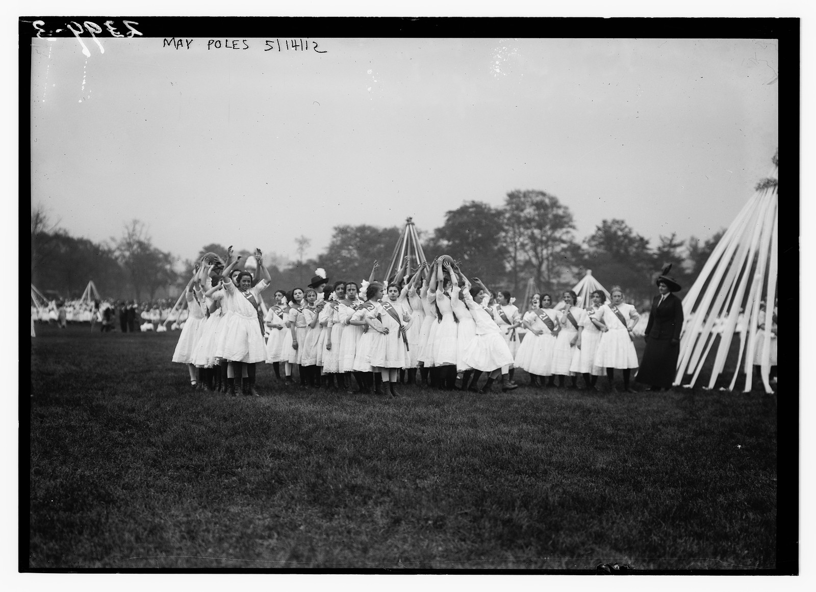 Maypoles, n/a — historic photograph
