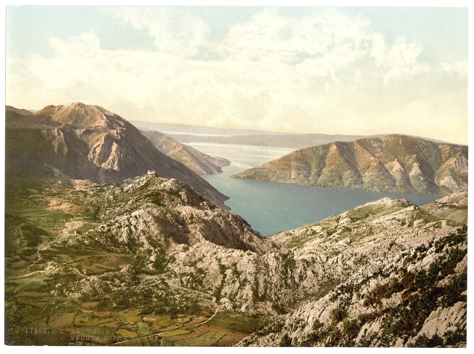 Risano looking towards Catena (i.e. Cantene) Dalmatia Austro-Hungary, [between ca. 1890 and ca. 1900]. — historic print