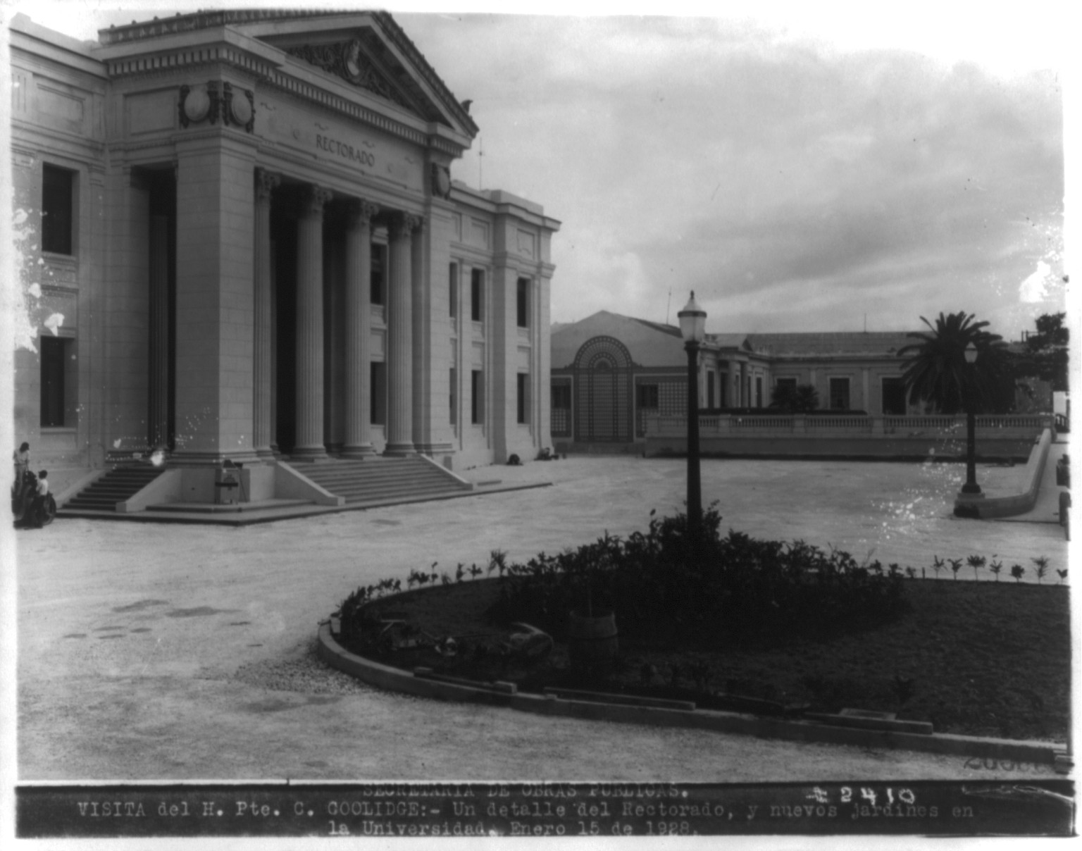Cuba, Havana, University of Havana, rectory and gardens, 1928 Jan. 15. — historic photograph