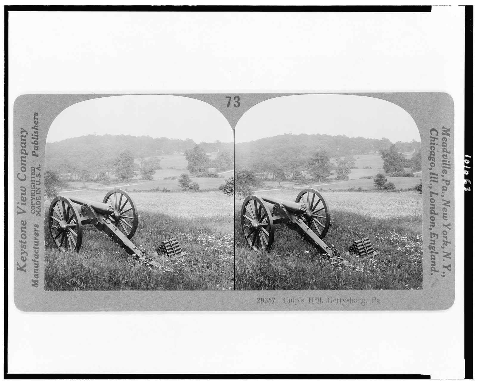 Culp's Hill, Gettysburg, Pa., Meadville, Pa. : Keystone View Company, c1927. — historic photograph