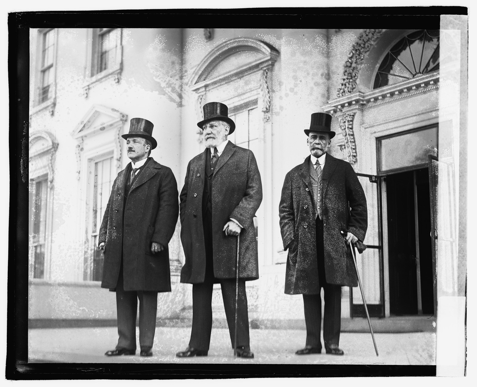 [Three men outside White House], 3/22/21, [19]21 March 22. — historic photograph