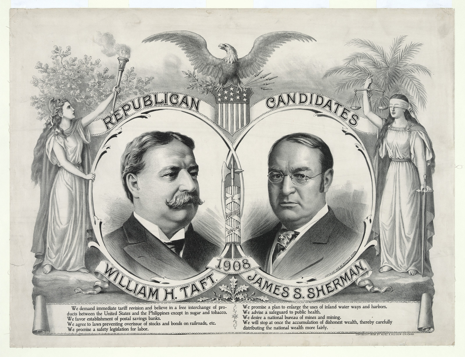 Republican Candidates 1908: William H. Taft and James S. Sherman — historic image