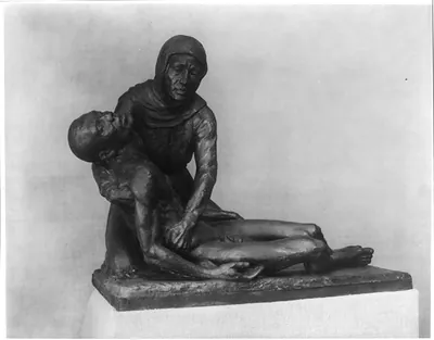 Vintage Photo Print - Richmond - Sculpture entitled, Mother & Son