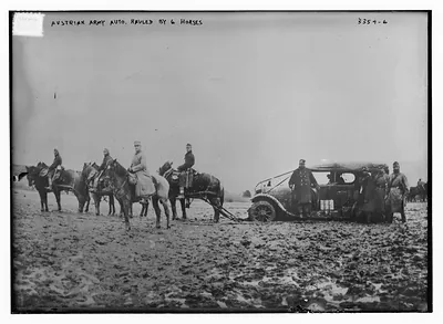 Austrian army auto hauled by 6 horses