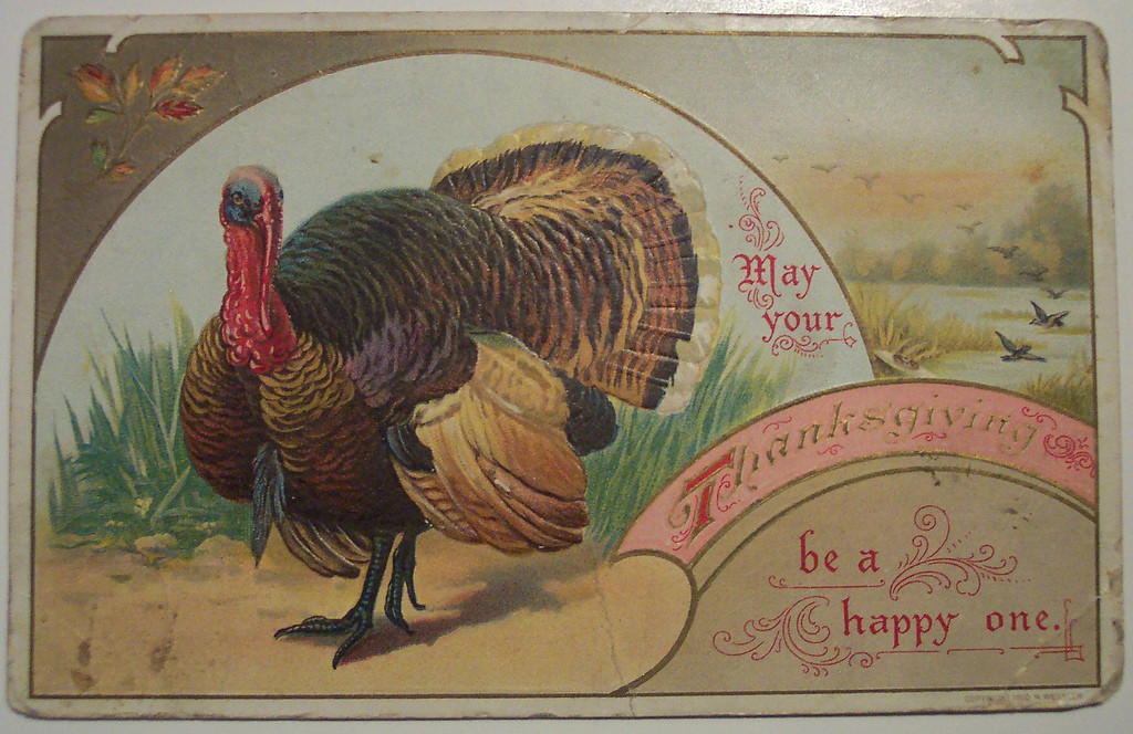 Vintage turkey postcard: May your Thanksgiving be a happy one — vintage postcard