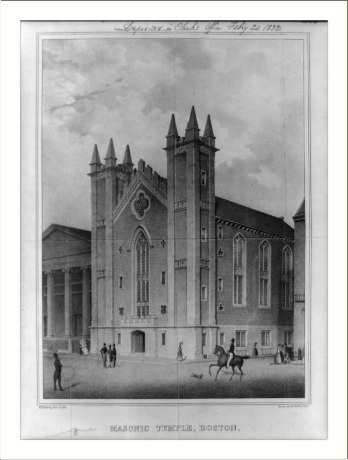 Masonic Temple, Boston, c1832 Feb. 24. — historic print