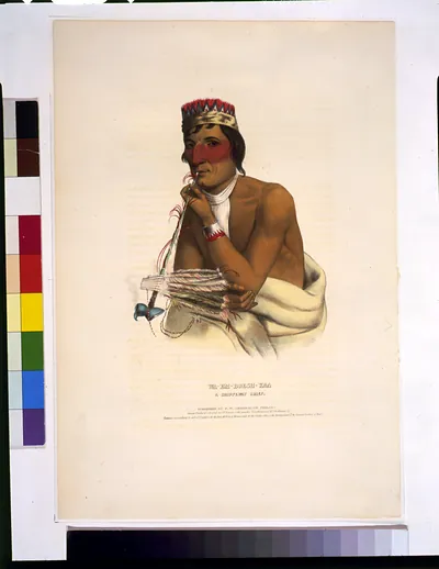 Wa-Em-Boesh-Kaa, a Chippeway chief / drawn, printed & coloured at I.T. Bowen's Lithographic Establishment.