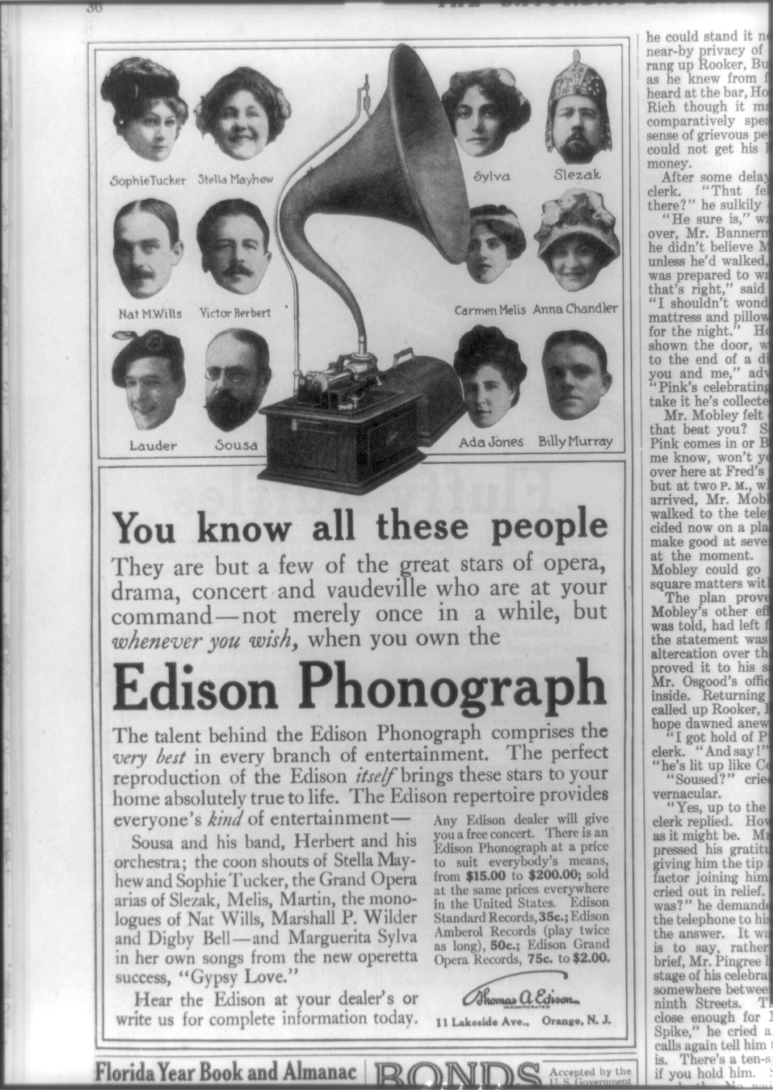 Edison phonograph, 1912 — historic print