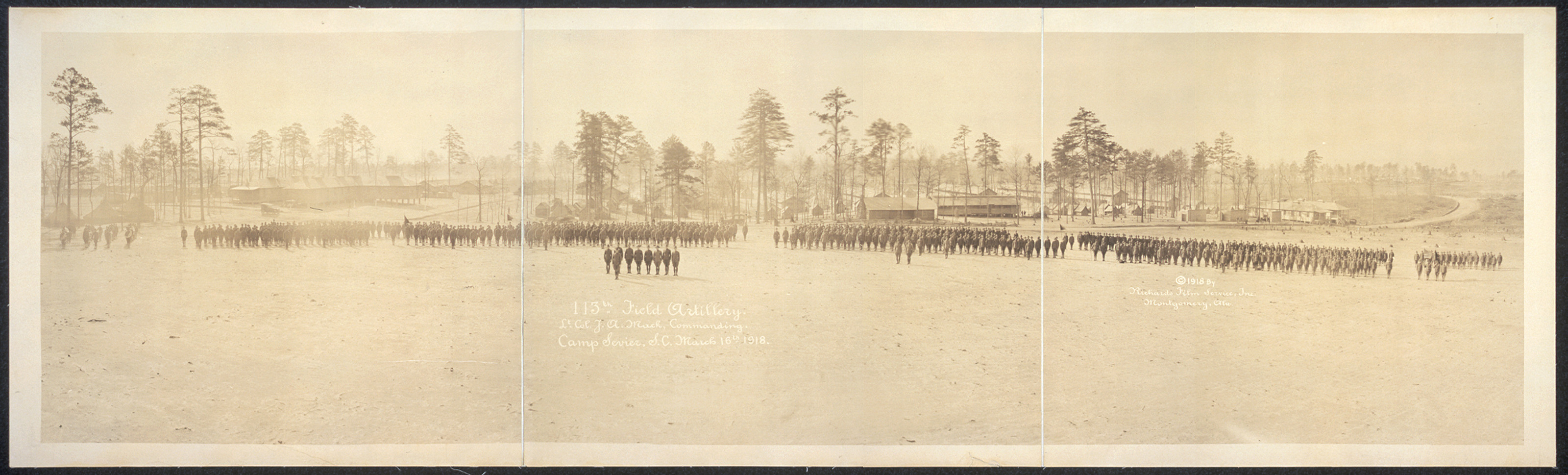 113th Field Artillery, Camp Sevier, South Carolina, 1918, 1918 — historic image