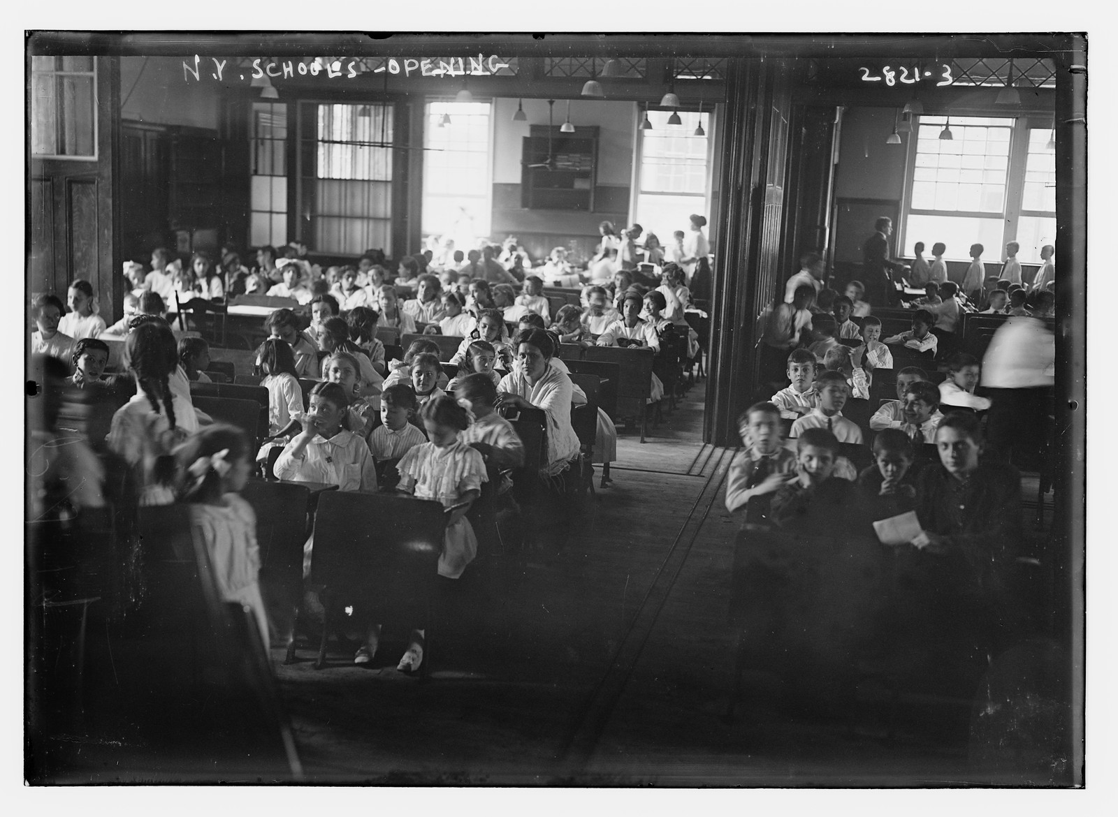 N.Y. schools opening, n/a — historic photograph