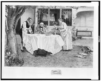 The time honored guest / painted by W. Dendy Sadler ; etched by James Dobie.
