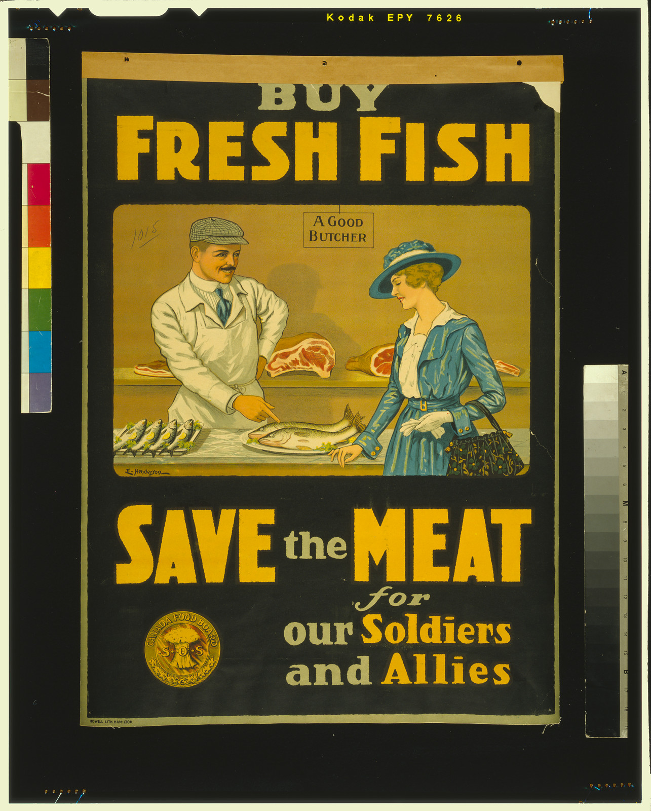 Buy Fresh Fish; Save the Meat for our Soldiers and Allies — historic image