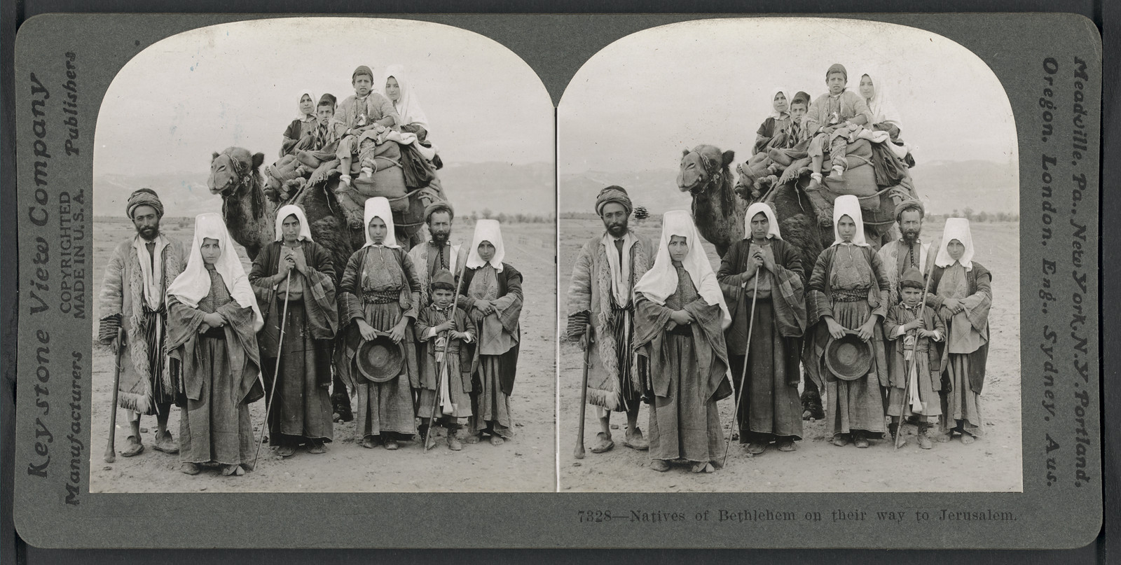 Natives of Bethlehem on their way to Jerusalem, 1919 — historic photograph