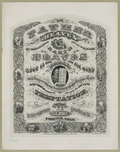 Engraved Lord's Prayer with Moses and the Ten Commandments