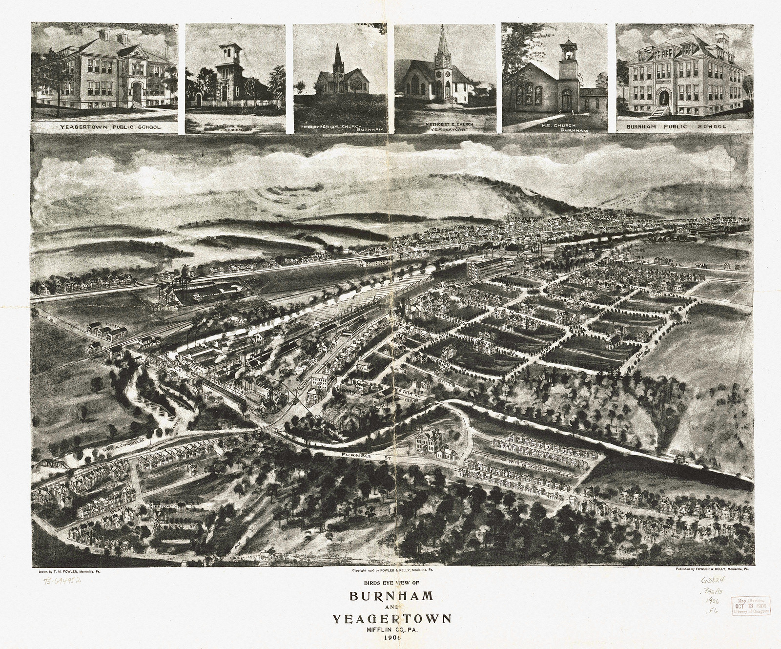 Yeagertown, Pennsylvania, 1906, 1906 — antique map