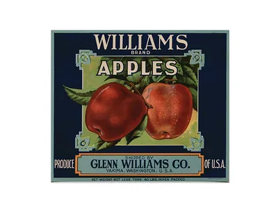 Williams Brand Apples crate label, Glenn Williams Co.