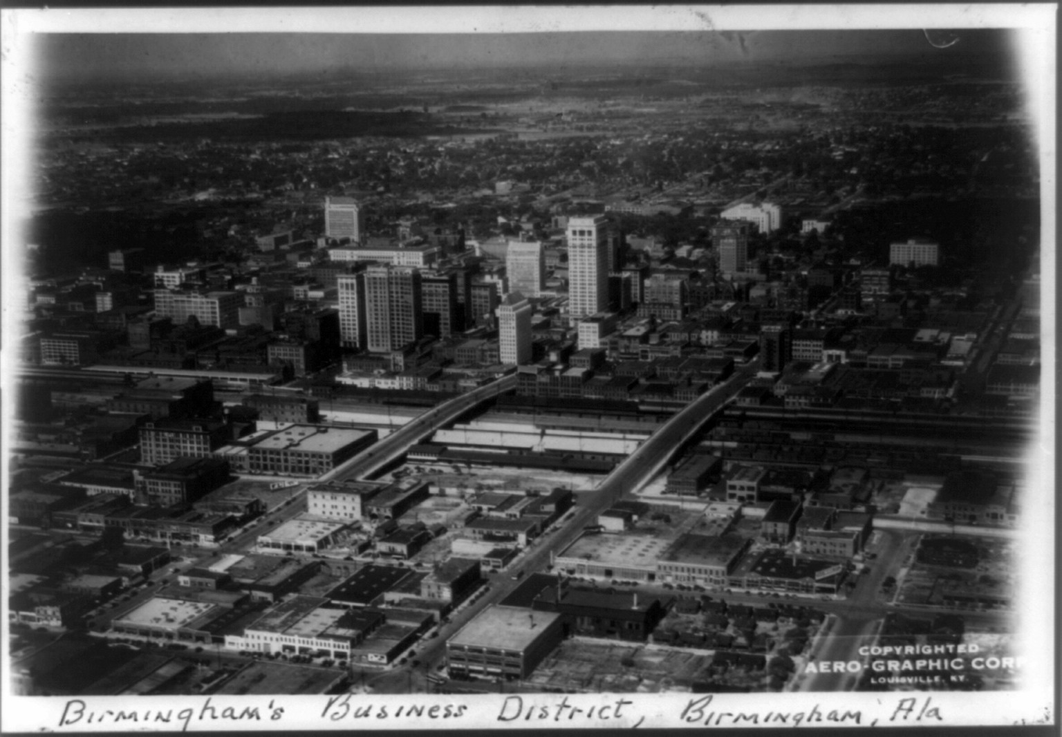 [Aerial views of Birmingham, Alabama: Business district], c1934 Oct. 11. — historic photograph