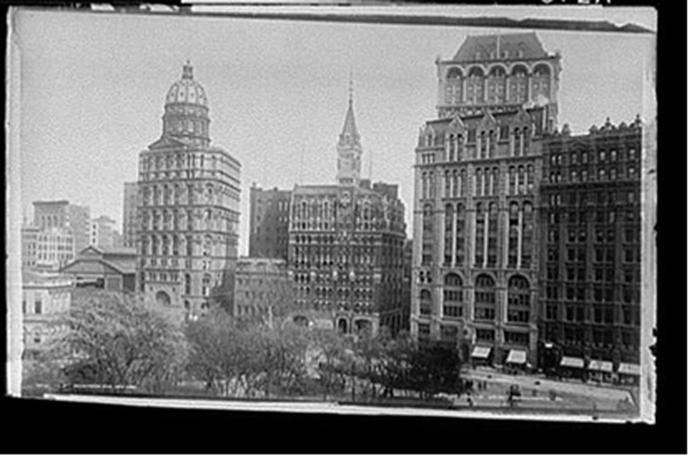 Newspaper Row, New York, c1900. — historic photograph