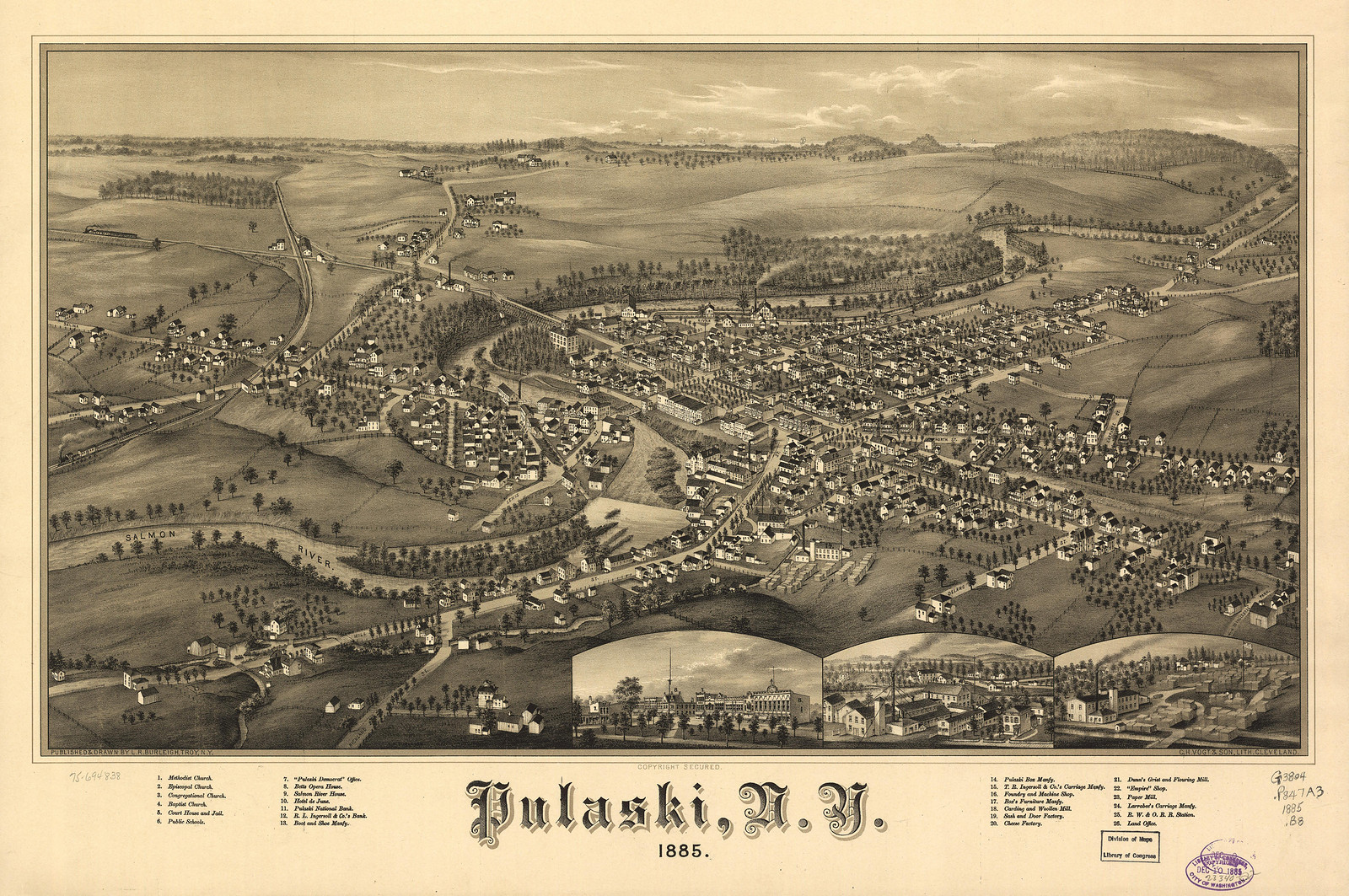 Pulaski, New York, 1885, 1885 — antique map