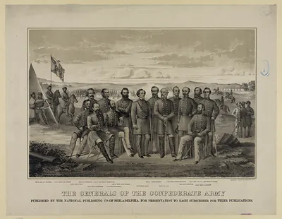 The Generals of the Confederate Army, lithograph print
