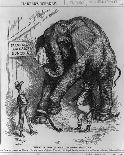 What a trifle may embroil nations! British lion to American eagle, In the name of Queen Victoria and over a million of children I demand his release.""
