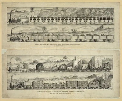 Dampf eilwagen auf der eisenbahn zwischen Liverpool und Manchester / Carlsruhe bei J. Velten.