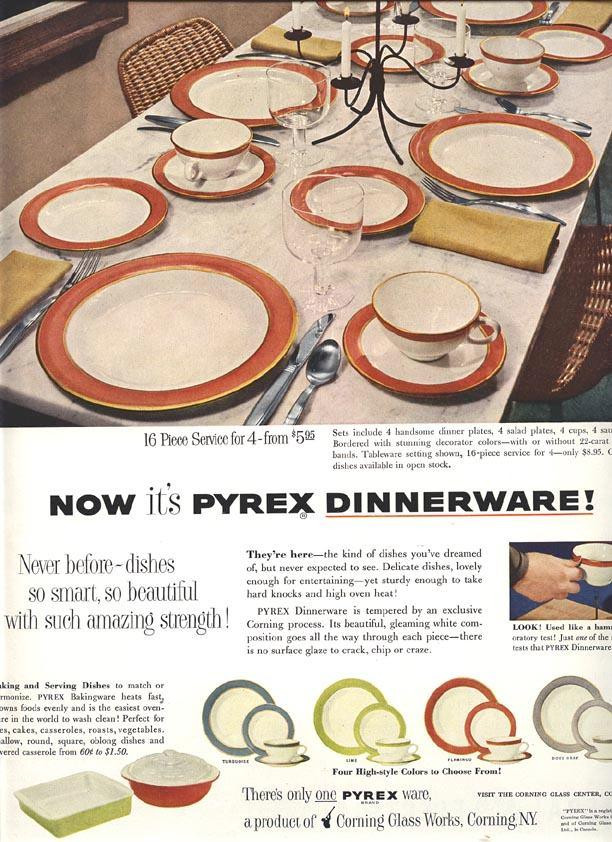 Now it's Pyrex Dinnerware! magazine advertisement — historic image