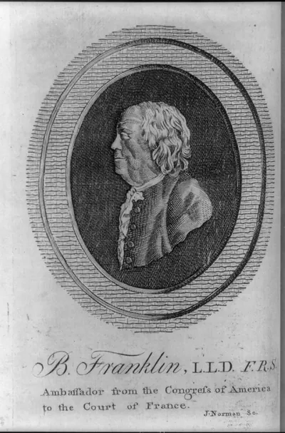 B. Franklin, L.L.D. F.R.S. - ambassador from the Congress of America to the Court of France / J. Norman sc.