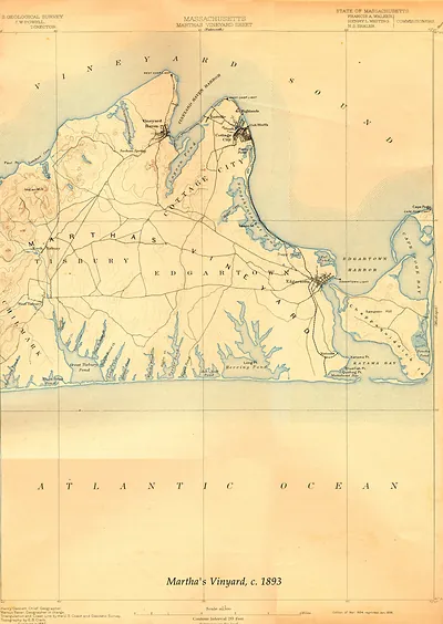 Edgartown Vinyard Haven Oak Bluffs USGS, Massachusetts, 1893