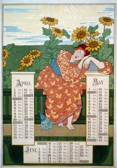 Poster calendar [for] 1897. April, May, June