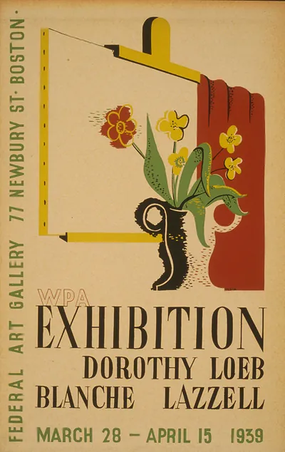 WPA Exhibition poster, Dorothy Loeb and Blanche Lazzell, 1939