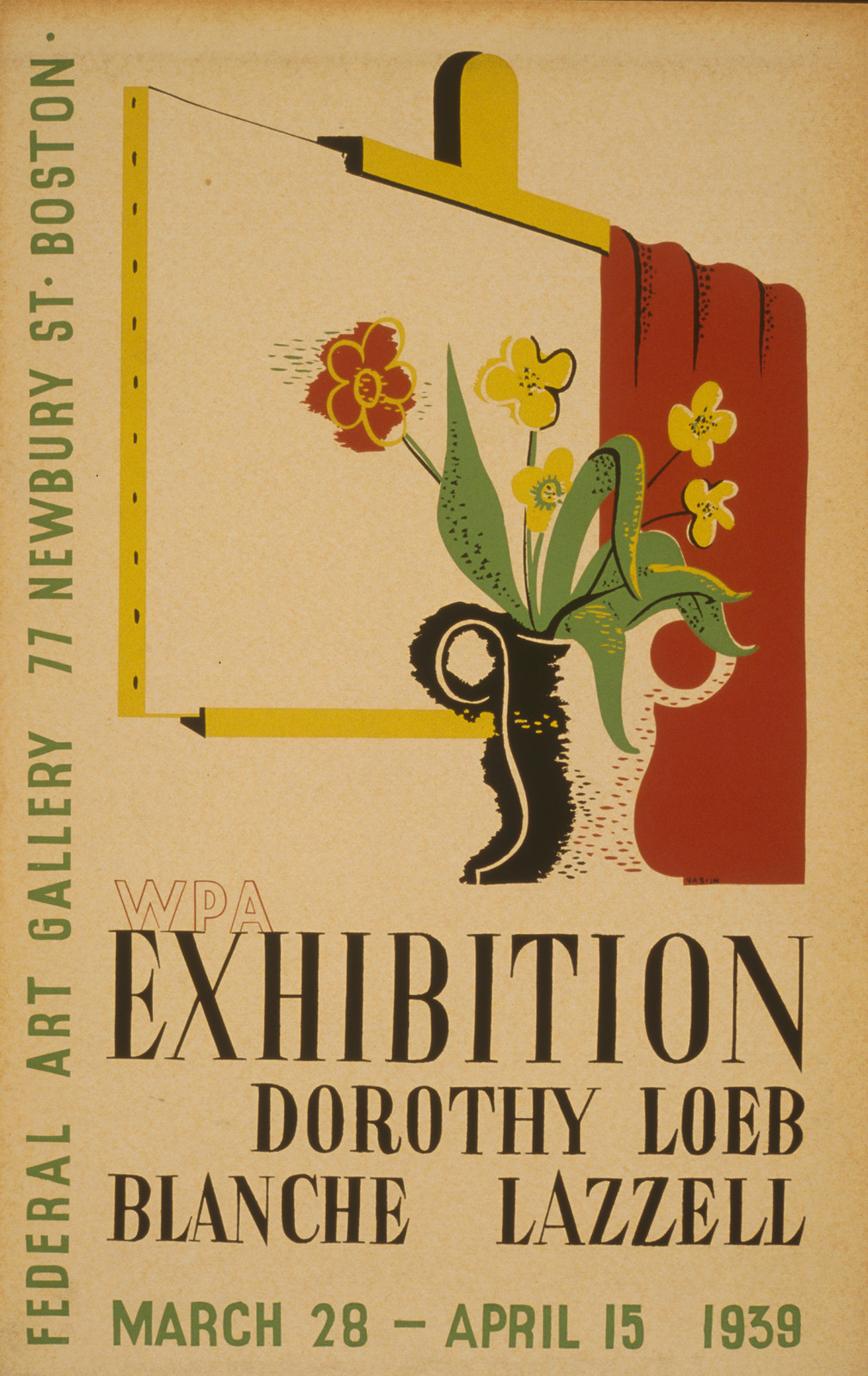 WPA Exhibition poster, Dorothy Loeb and Blanche Lazzell, 1939 — vintage poster