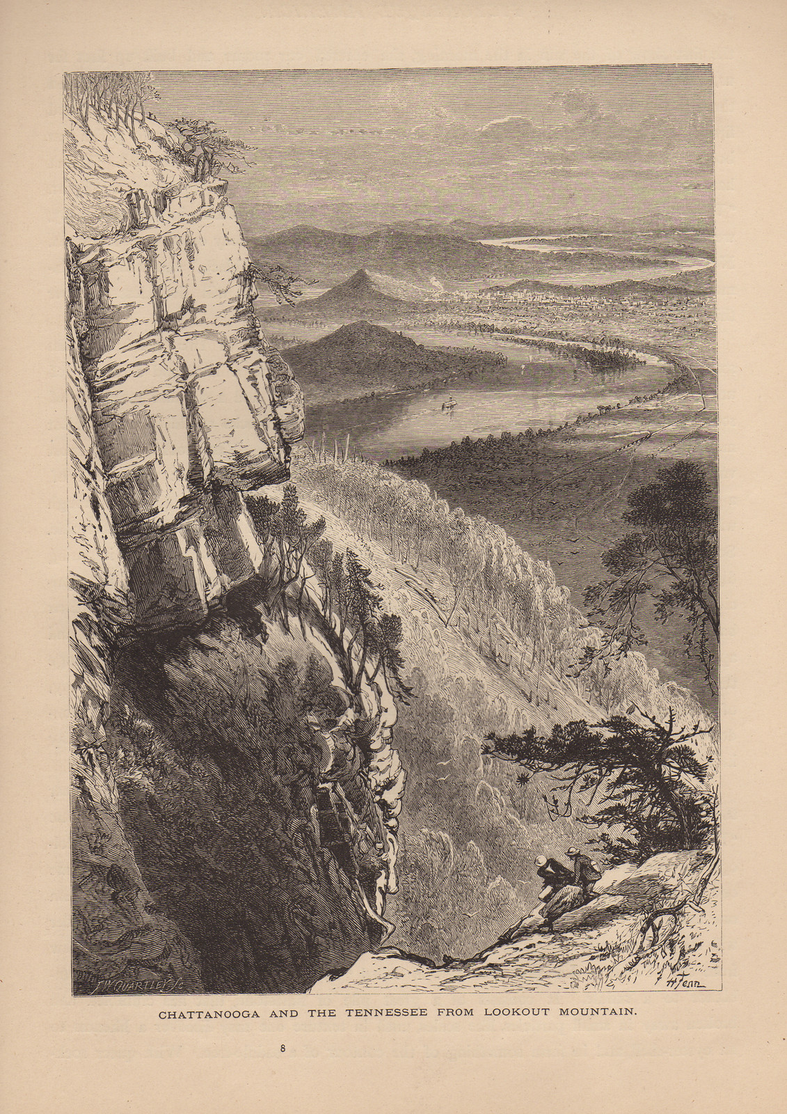 Chattanooga and the Tennessee from Lookout Mountain — historic image