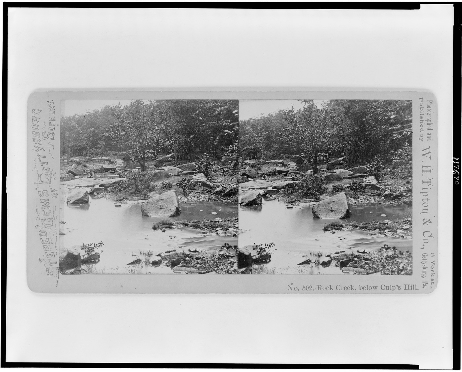 Rock Creek, below Culp's Hill, Gettysburg, Pa. : photographed and published by W.H. Tipton & Co., [between 1863 and 1890] — historic photograph