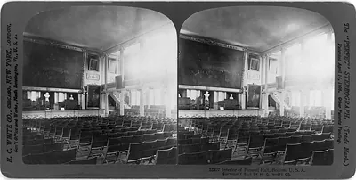 Interior of Faneuil Hall, Boston, U.S.A.