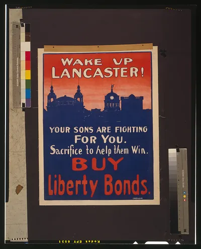 Wake up Lancaster! Your sons are fighting for you--Sacrifice to help them win--Buy Liberty bonds / C.W. Drepperd.