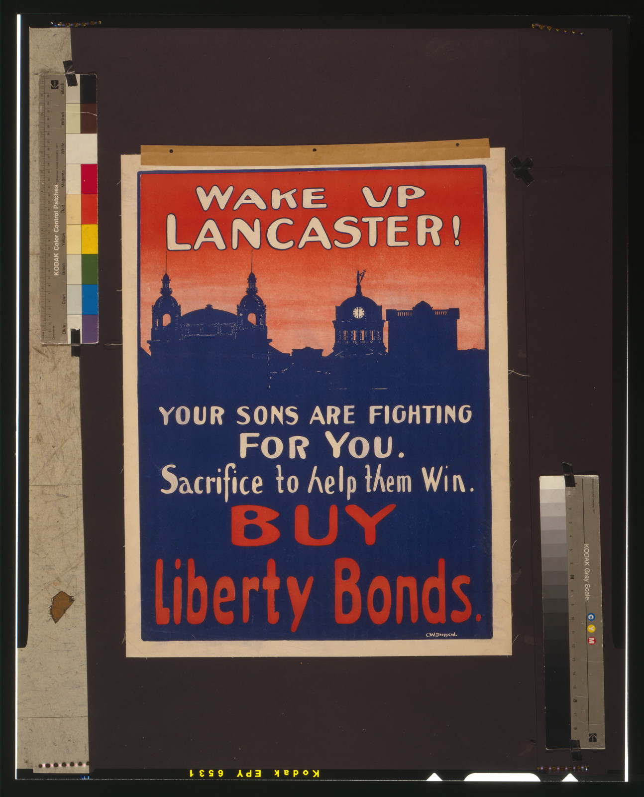 Wake up Lancaster! Your sons are fighting for you--Sacrifice to help them win--Buy Liberty bonds / C.W. Drepperd., [1918] — vintage poster
